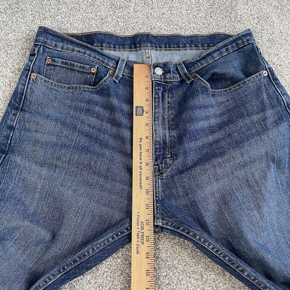 Levis 505 Jeans Mens Blue Denim Regular Fit Straight Leg Stretch Size 36x32 - Picture 11 of 12